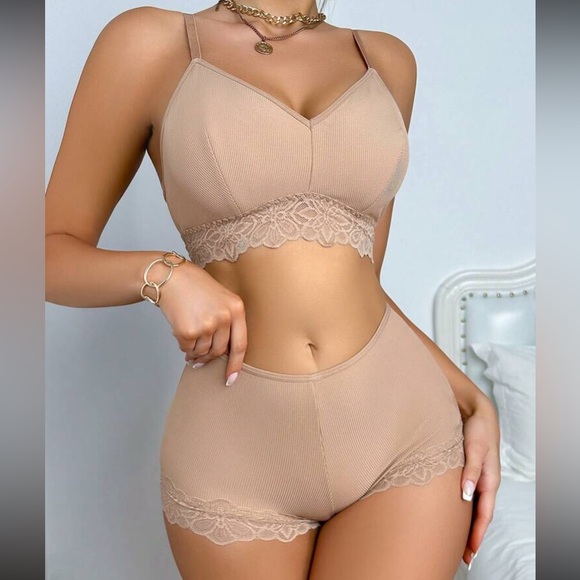 Floral lace btakette and panty lingerie Set sexy pajamas - Picture 5 of 6